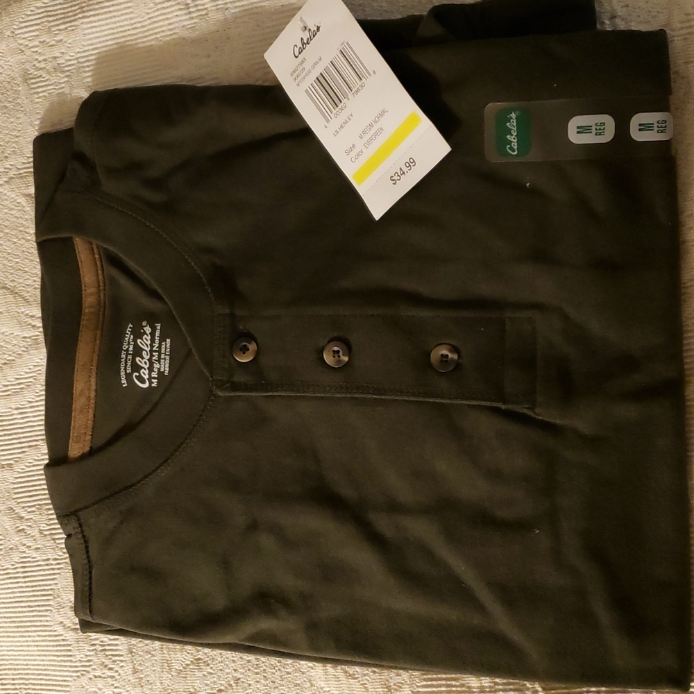 Mens long sleeve Henley shirt